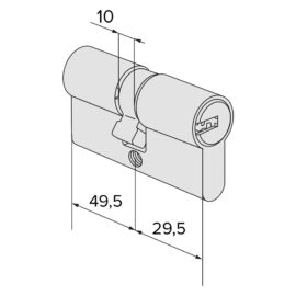 Cilindro profilato doppio 'asix p8 pro' mm 29,5+49,5 = 79 (30/50) Cisa