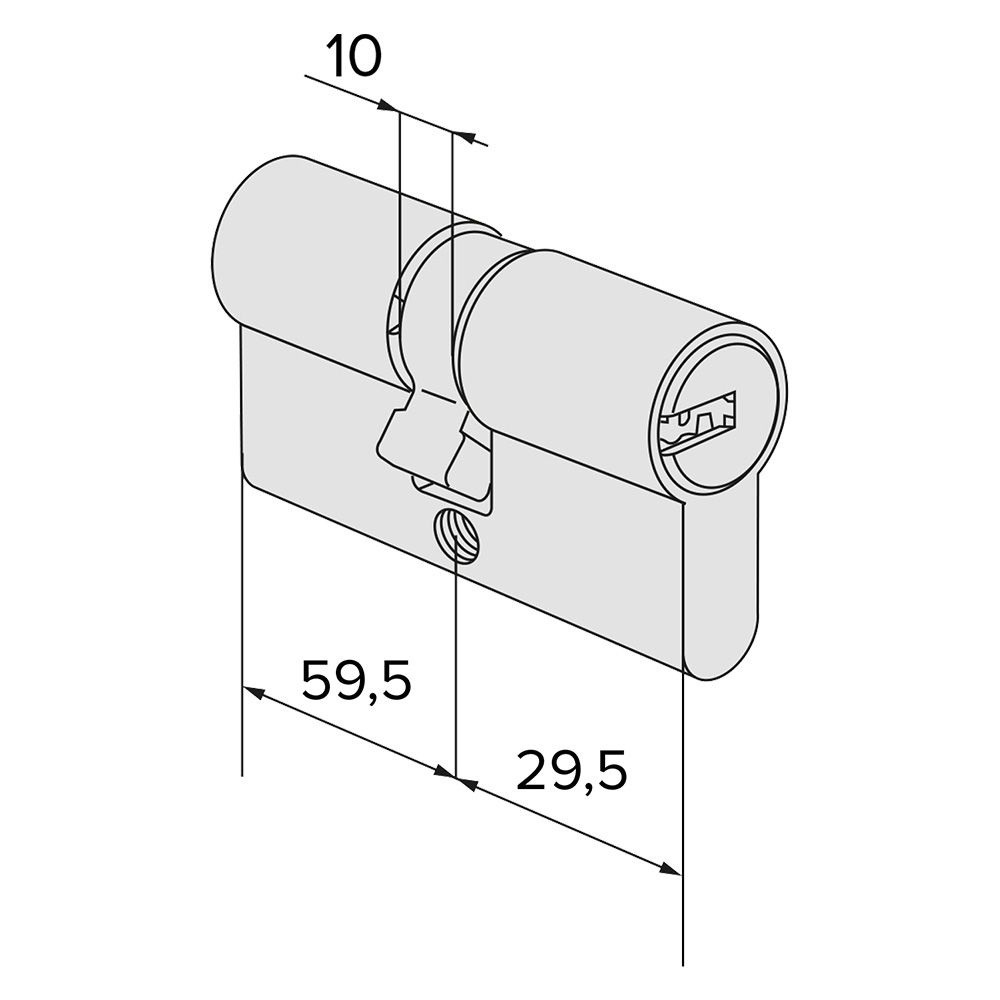 Cilindro profilato doppio ‘asix p8 pro’ mm 29,5+59,5 = 89 (30/60) Cisa