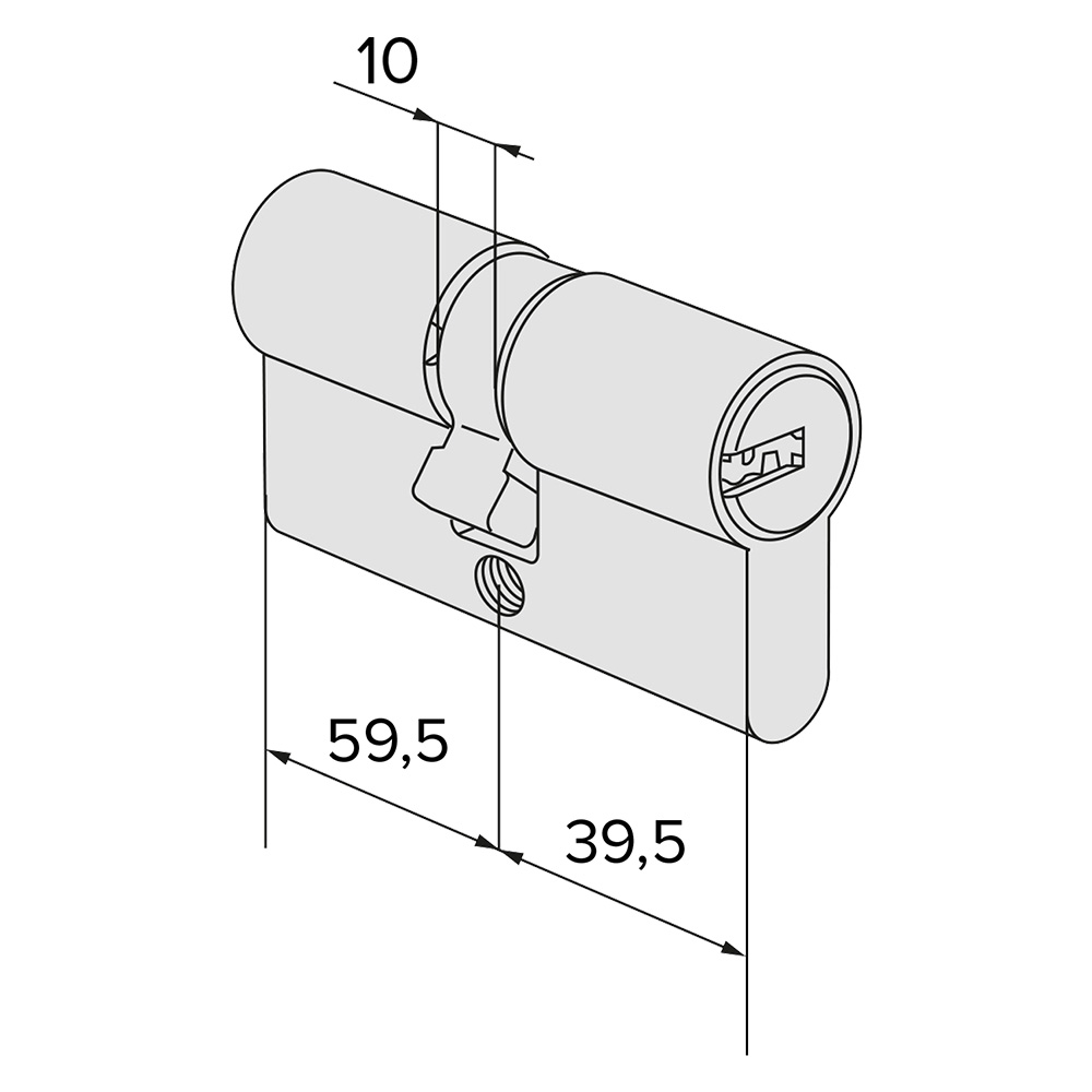 Cilindro profilato doppio ‘asix p8 pro’ mm 39,5+59,5 = 99 (40/60) Cisa
