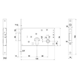 Serratura elettrica da fascia 850 e58 - front.16/inter.48 mm. Yale