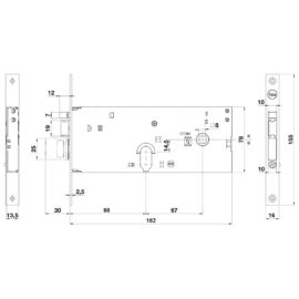Serratura elettrica da fascia 852 e80-3 mand.fr.16/int.67 mm. Yale