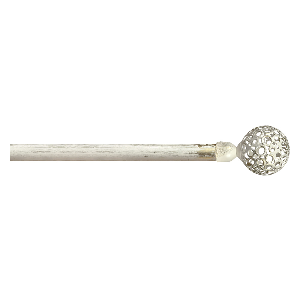 Scorritenda ‘kit ferro’ mod. ‘boccia fiore’ col. avorio oro Ø 20/19 mm. Errebi
