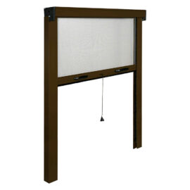 Zanzariera a rullo verticale per porta/finestra cm 80 x 250 - marrone ral 8017 Kasart