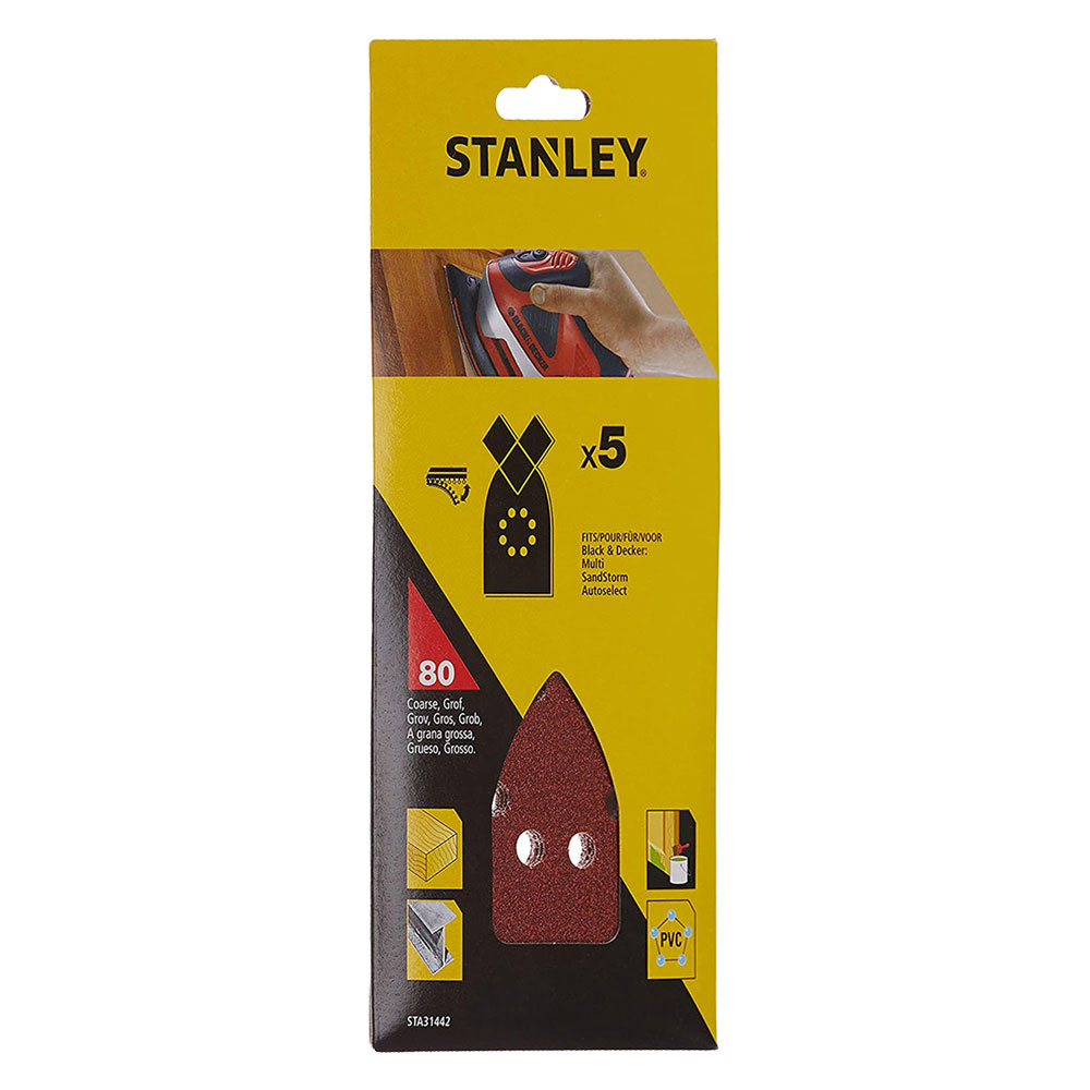 Foglio in carta abrasiva per multilevigatrici gr.  80 – sta31442-xj Stanley