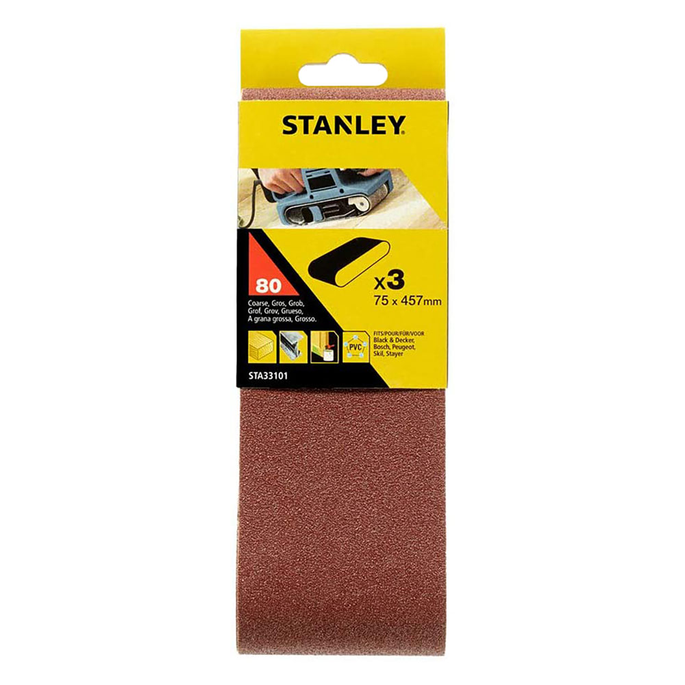 Nastro abrasivo per levigatrici a nastro mm  75 x 457 – gr. 80 Stanley