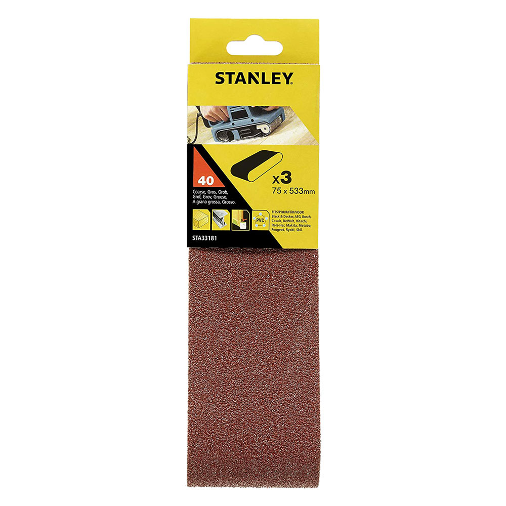 Nastro abrasivo per levigatrici a nastro mm  75 x 533 – gr. 40 Stanley