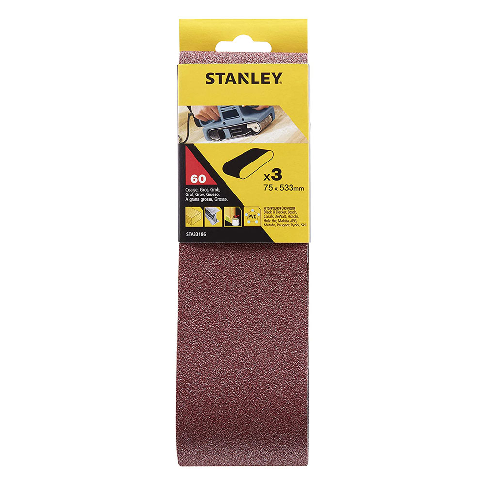 Nastro abrasivo per levigatrici a nastro mm  75 x 533 – gr. 60 Stanley