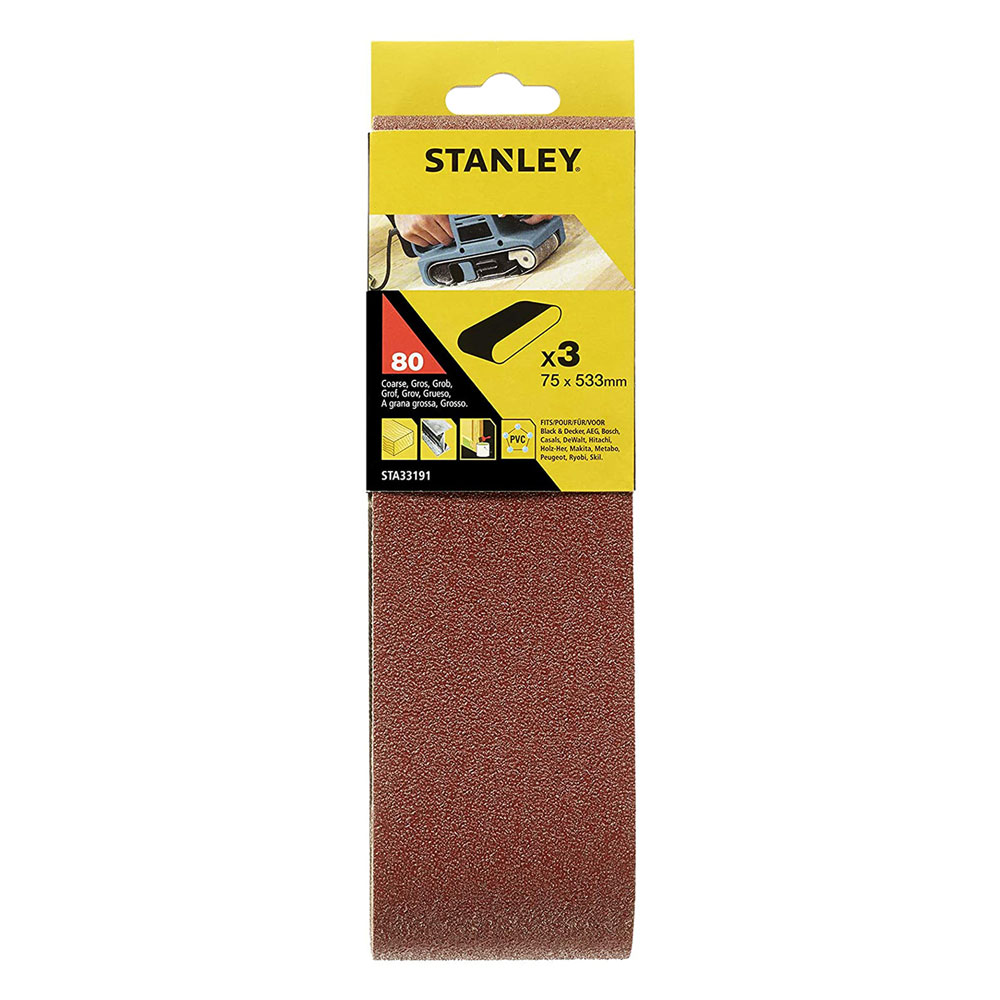 Nastro abrasivo per levigatrici a nastro mm  75 x 533 – gr. 80 Stanley