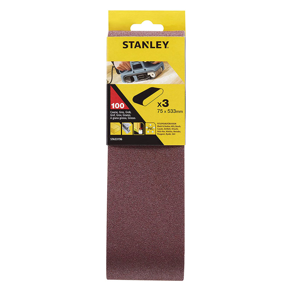 Nastro abrasivo per levigatrici a nastro mm  75 x 533 – gr.100 Stanley