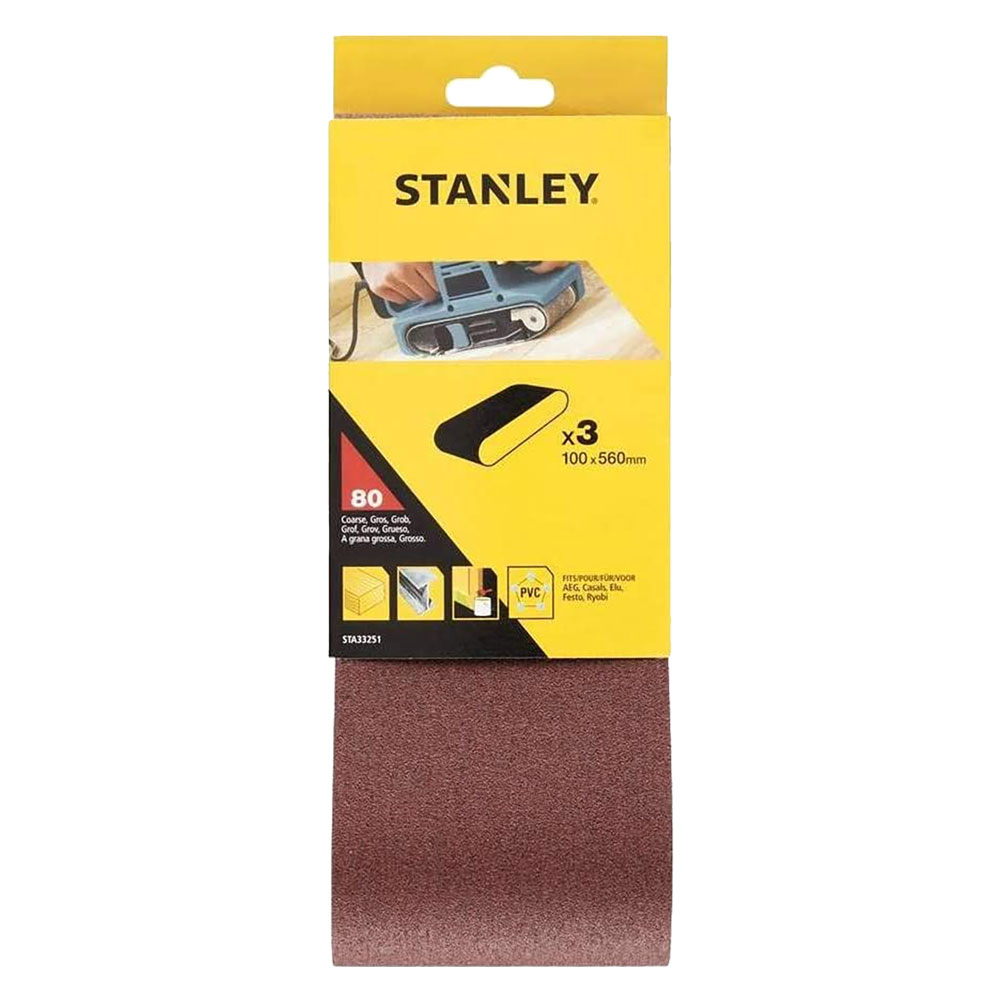 Nastro abrasivo per levigatrici a nastro mm 100 x 560 – gr. 80 Stanley