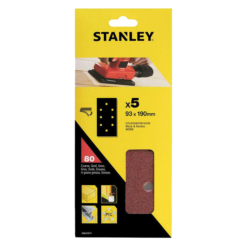 Foglio in carta abrasiva da 1/3 per levigatrice or gr.  80 – black+decker Stanley