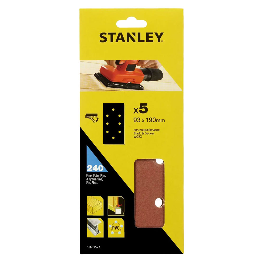 Foglio in carta abrasiva da 1/3 per levigatrice or gr. 240 – black+decker Stanley