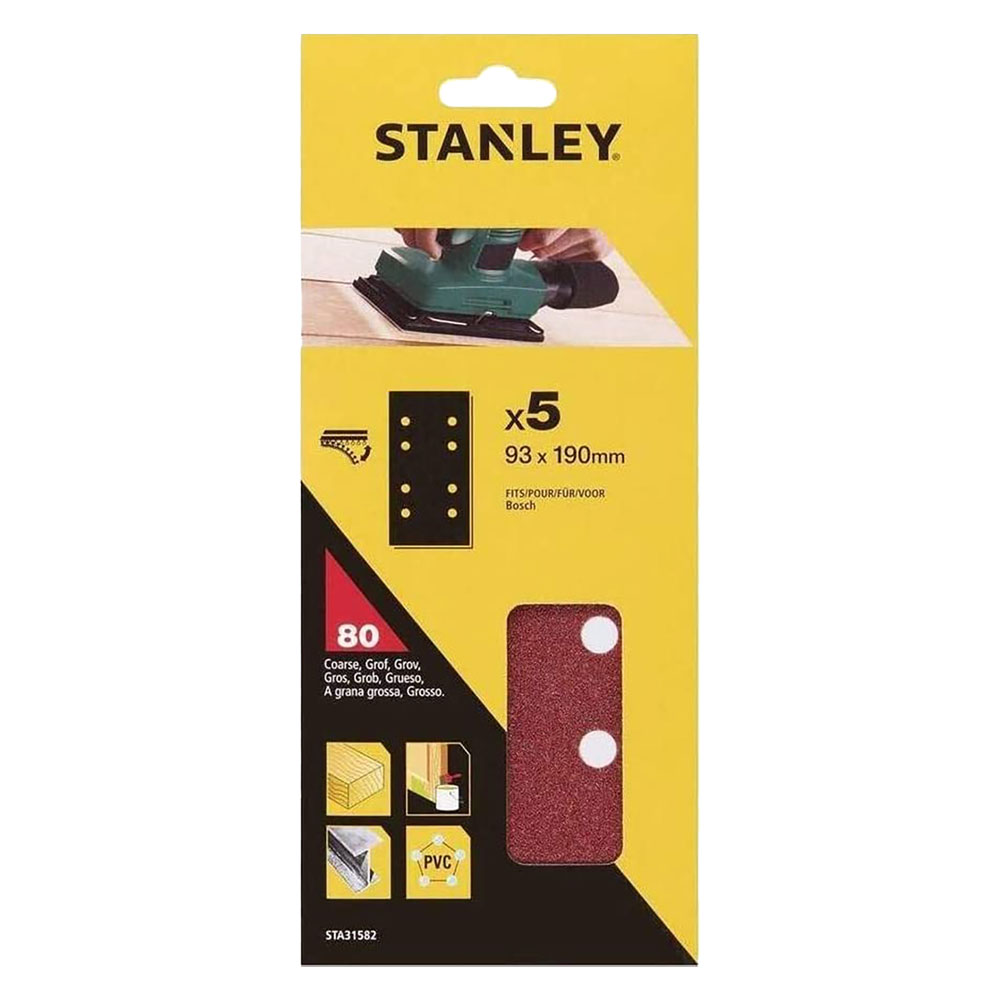 Foglio in carta abrasiva da 1/3 per levigatrice or gr.  80 – bosch Stanley