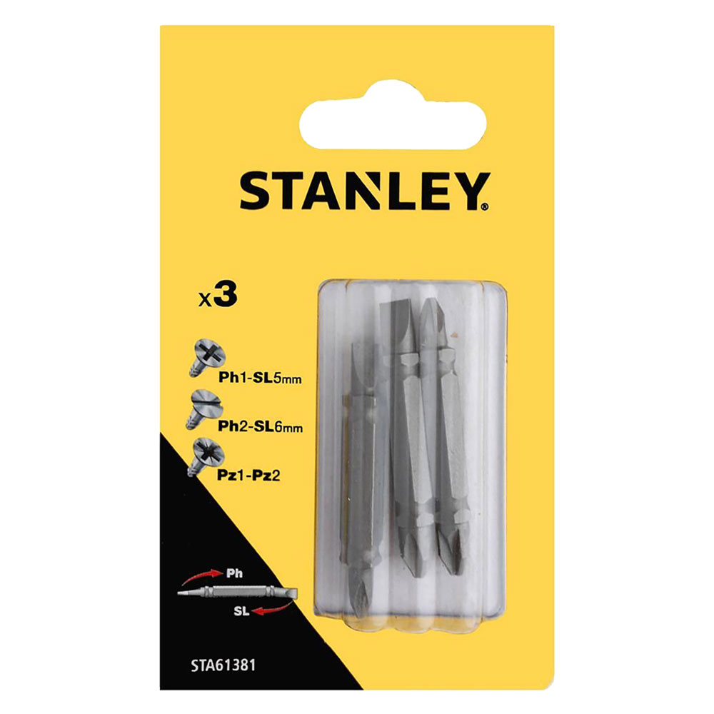 Inserti per avvitatori doppia funzione in set ph1-sl5/ph2-sl6/pz1-2 mm 48 (3pz) Stanley