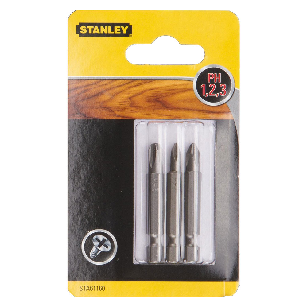 Inserti per avvitatori ph (3 pz) ph1-2-3 mm 48 Stanley