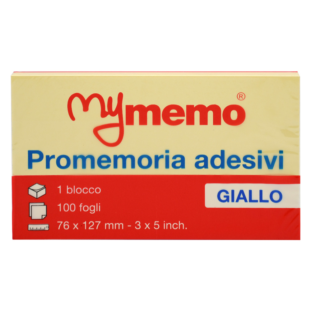 Blocco adesivo ‘my memo’ giallo – mm 76 x 127 Senza marca