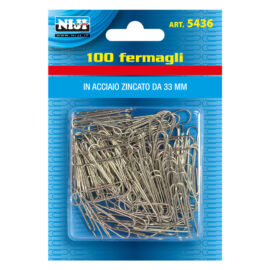 Fermagli per carta metallo mm.33 - 100 pz Lebez