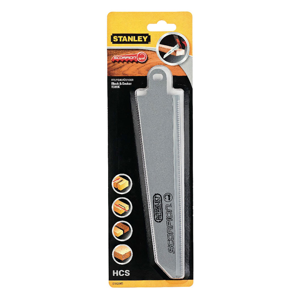 Lama ‘scorpion’ per sega multifunzione hcs mm 239 legno/plastica (per rs890) Stanley