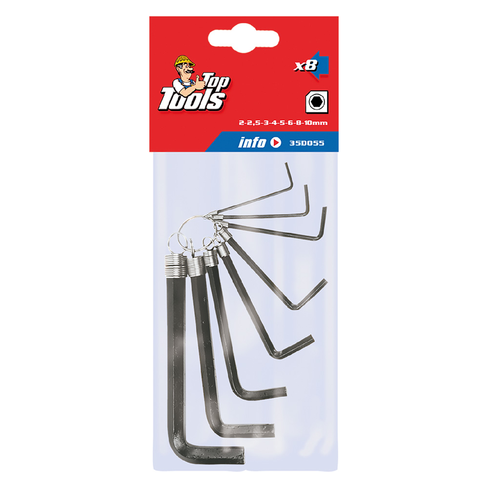 Chiavi esagonali 8 pz Toptools