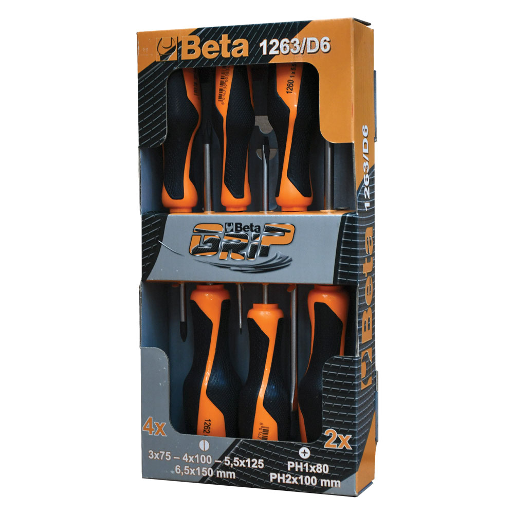 Serie giraviti art. 1263 ‘1263 d/6’ pz 6 (4 taglio – 2 croce) Beta
