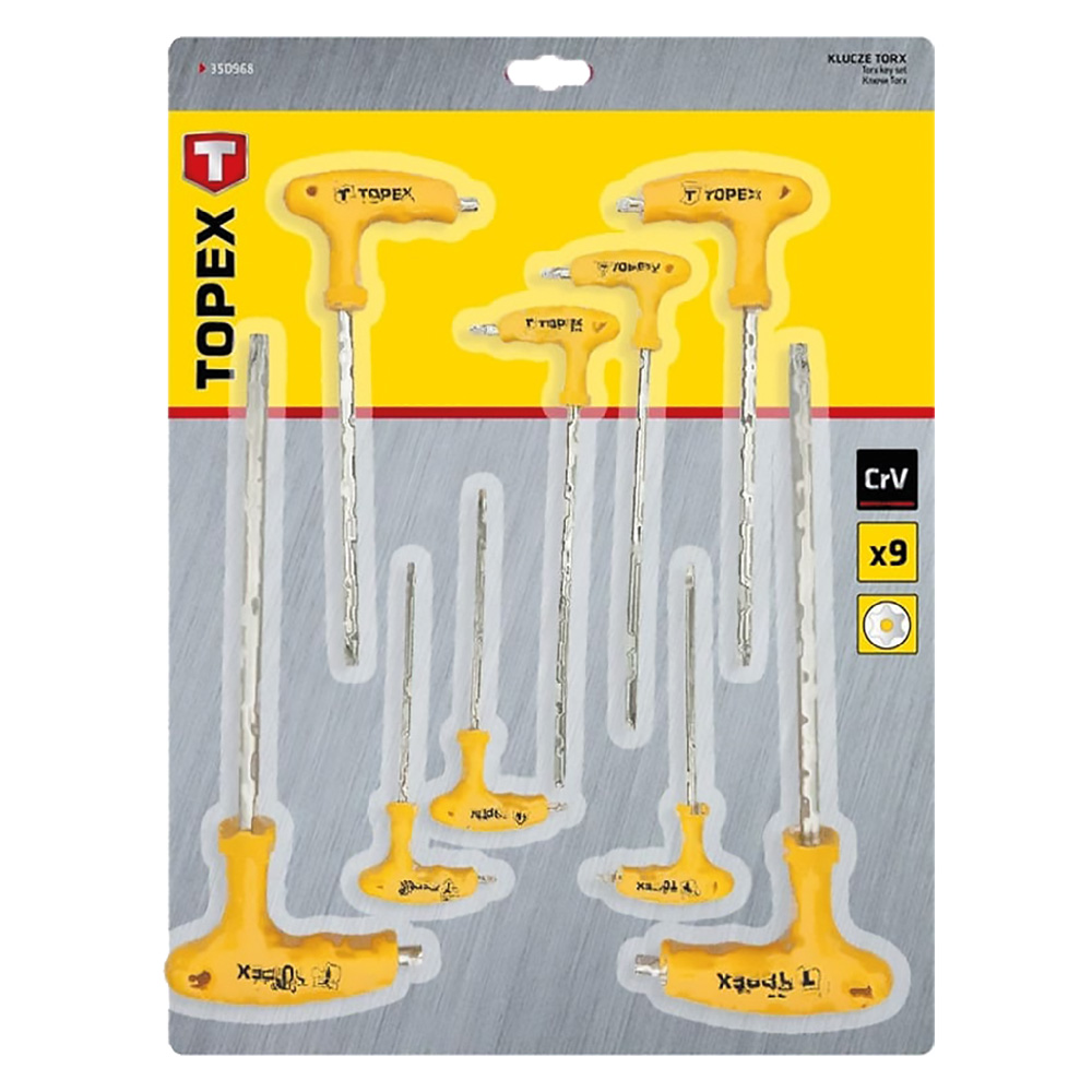 Serie cacciaviti a ‘t’ resistant-torx 9 pz Topex