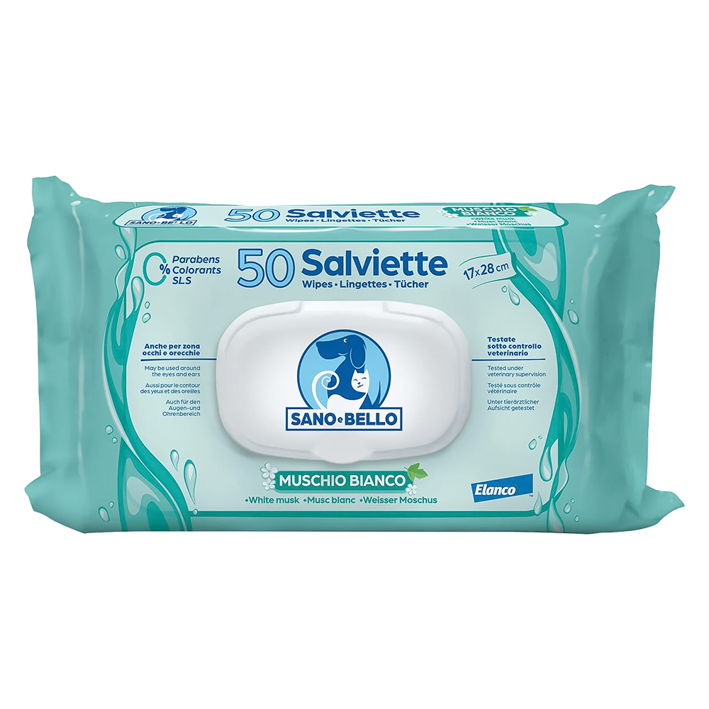 Salviette detergenti ‘sano e bello’ profumazione al muschio bianco Sano e bello