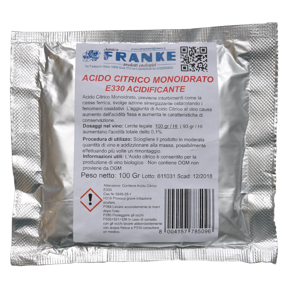 Acido citrico monoidrato gr. 100 Chimica franke