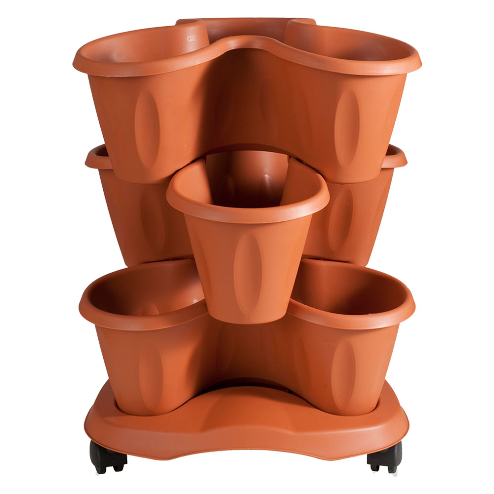 Set vaso ‘trifoglio’ Ø cm 40xh.51 lt. 6 – terracotta Bama