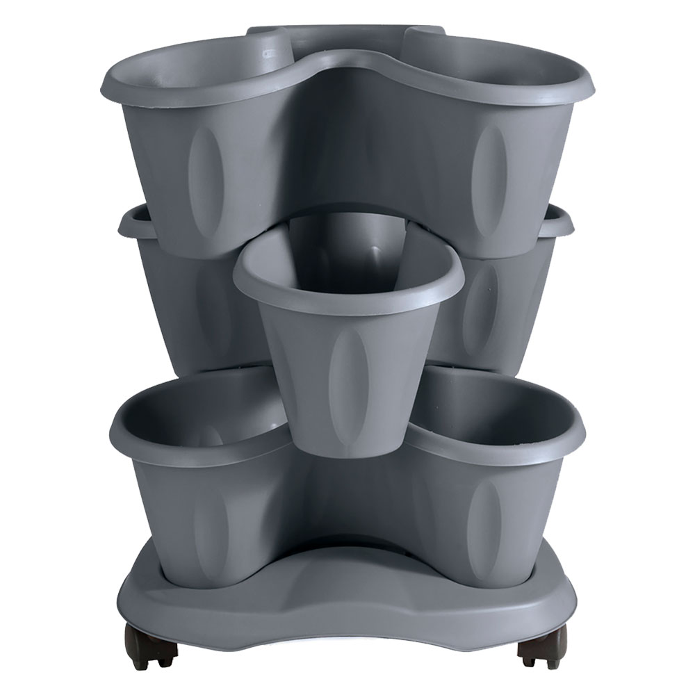Set vaso ‘trifoglio’ Ø cm 40xh.51 lt. 6 – grigio Bama
