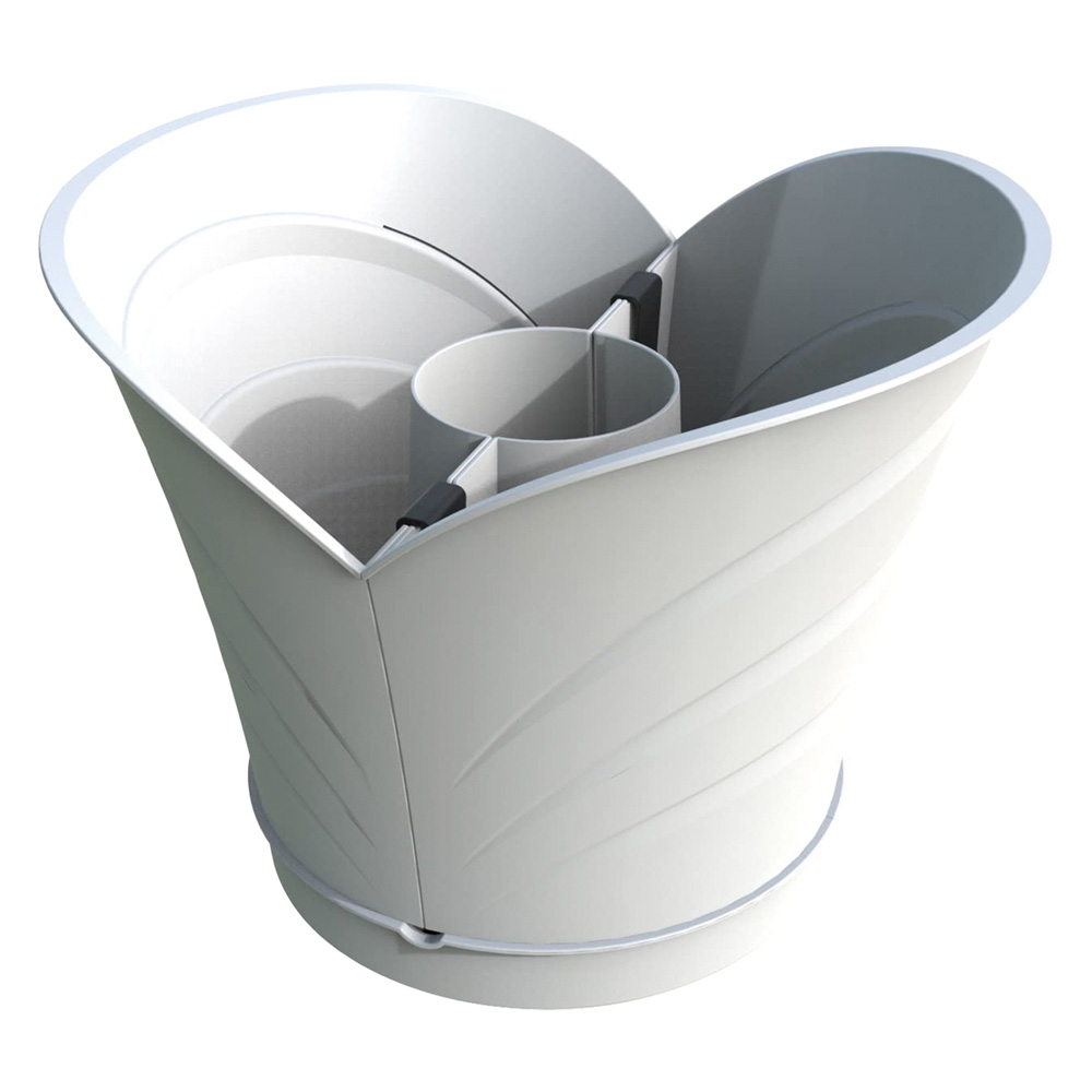 Vaso ‘tulipano’ in set cm 34,5 x 19 x h 30 lt. 5 – bianco Bama