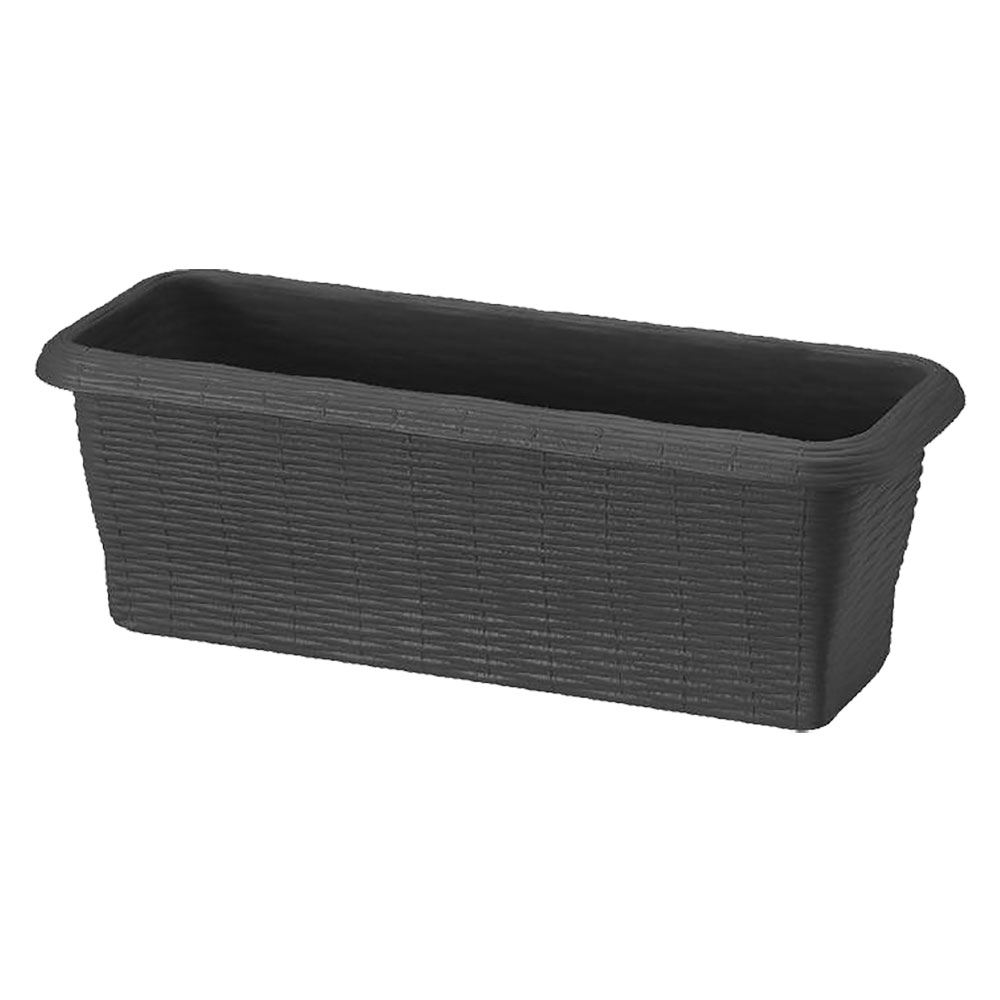 Fioriera rettangolare ‘paglia’ cm 40x20x17,5 lt.7,5 – antracite Bama