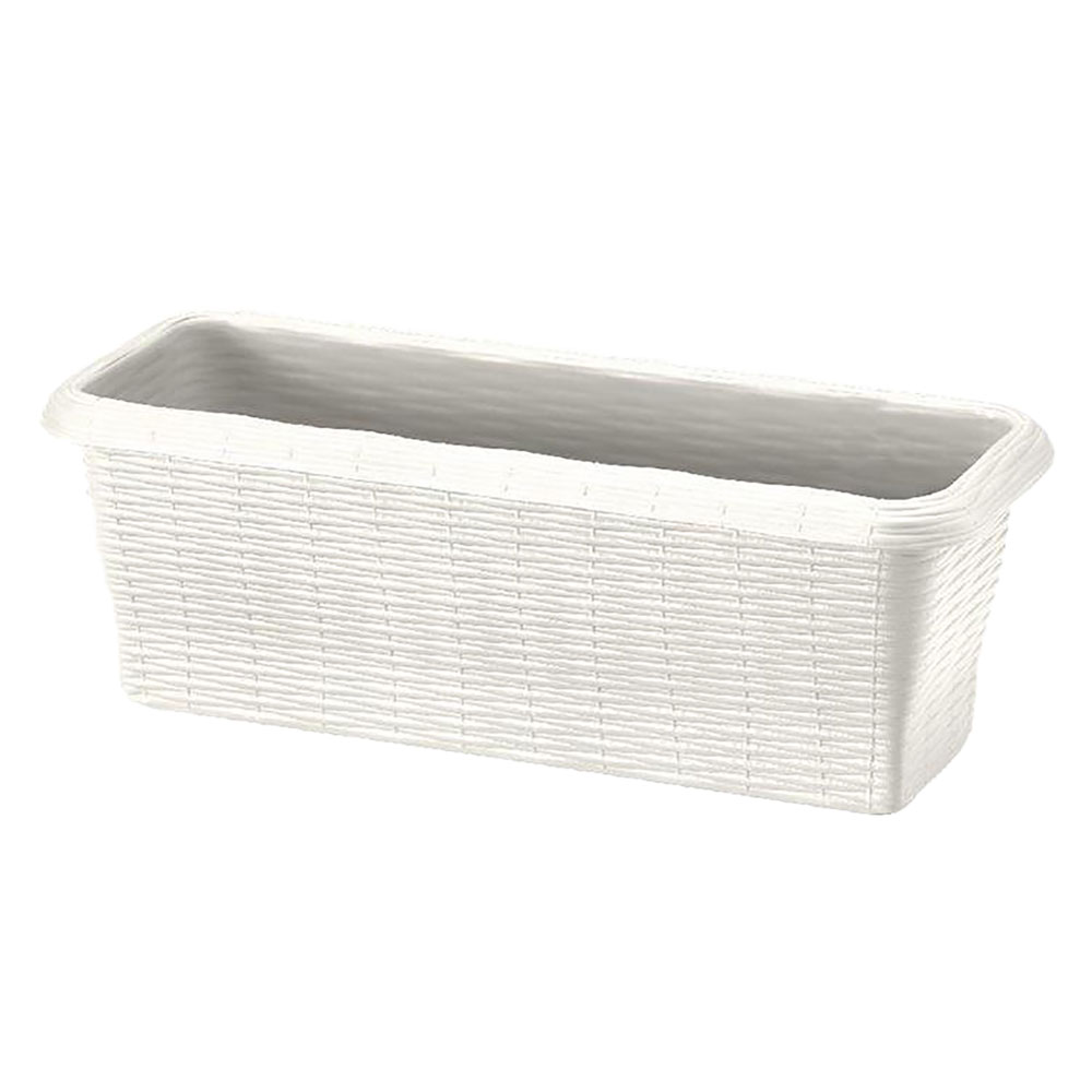 Fioriera rettangolare ‘paglia’ cm 60x20x17,5 lt.11,5 – panna Bama