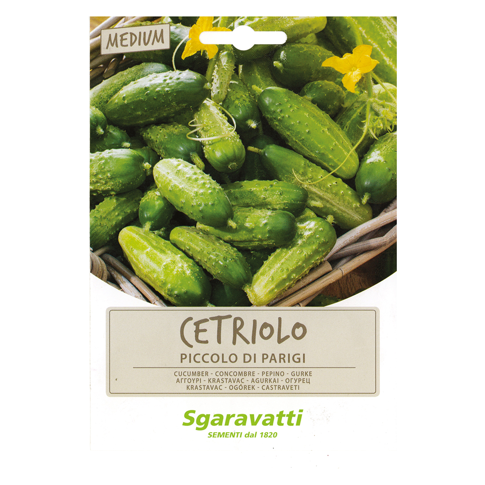 Semi per ortaggi e vegetali cetriolo piccolo verde di parigi Sgaravatti
