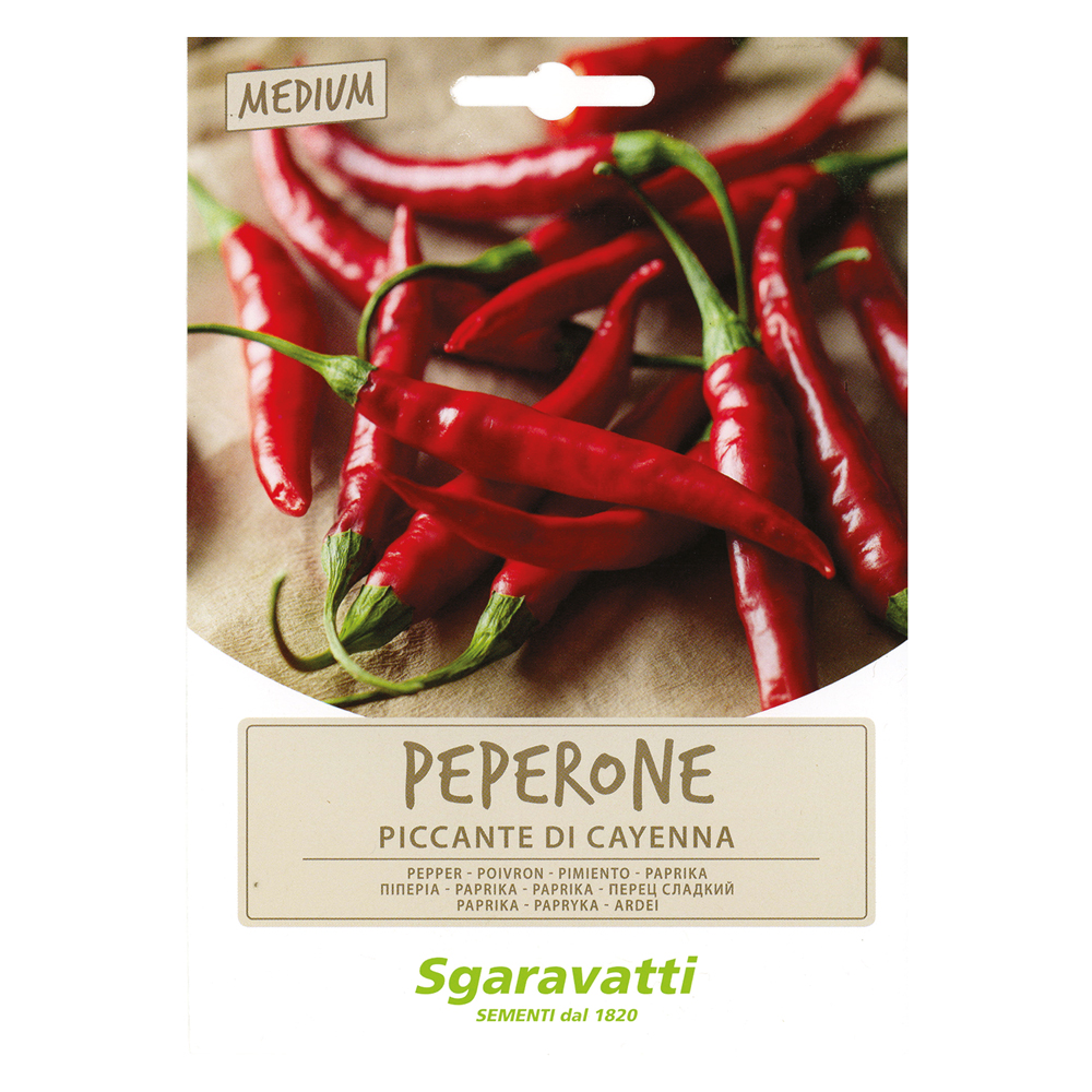 Semi per ortaggi e vegetali peperone piccante cayenna Sgaravatti