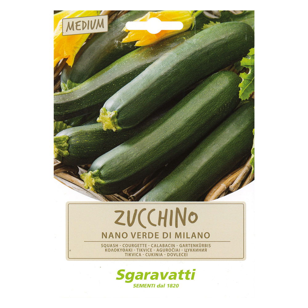 Semi per ortaggi e vegetali zucchino nano verde di milano Sgaravatti