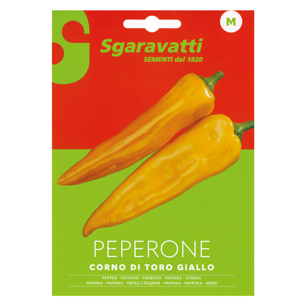 Semi per ortaggi e vegetali peperone corno di toro giallo Sgaravatti