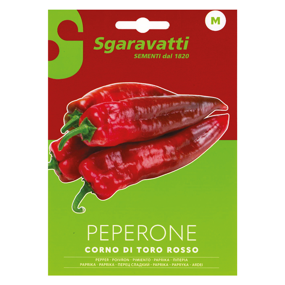Semi per ortaggi e vegetali peperone corno di toro rosso Sgaravatti
