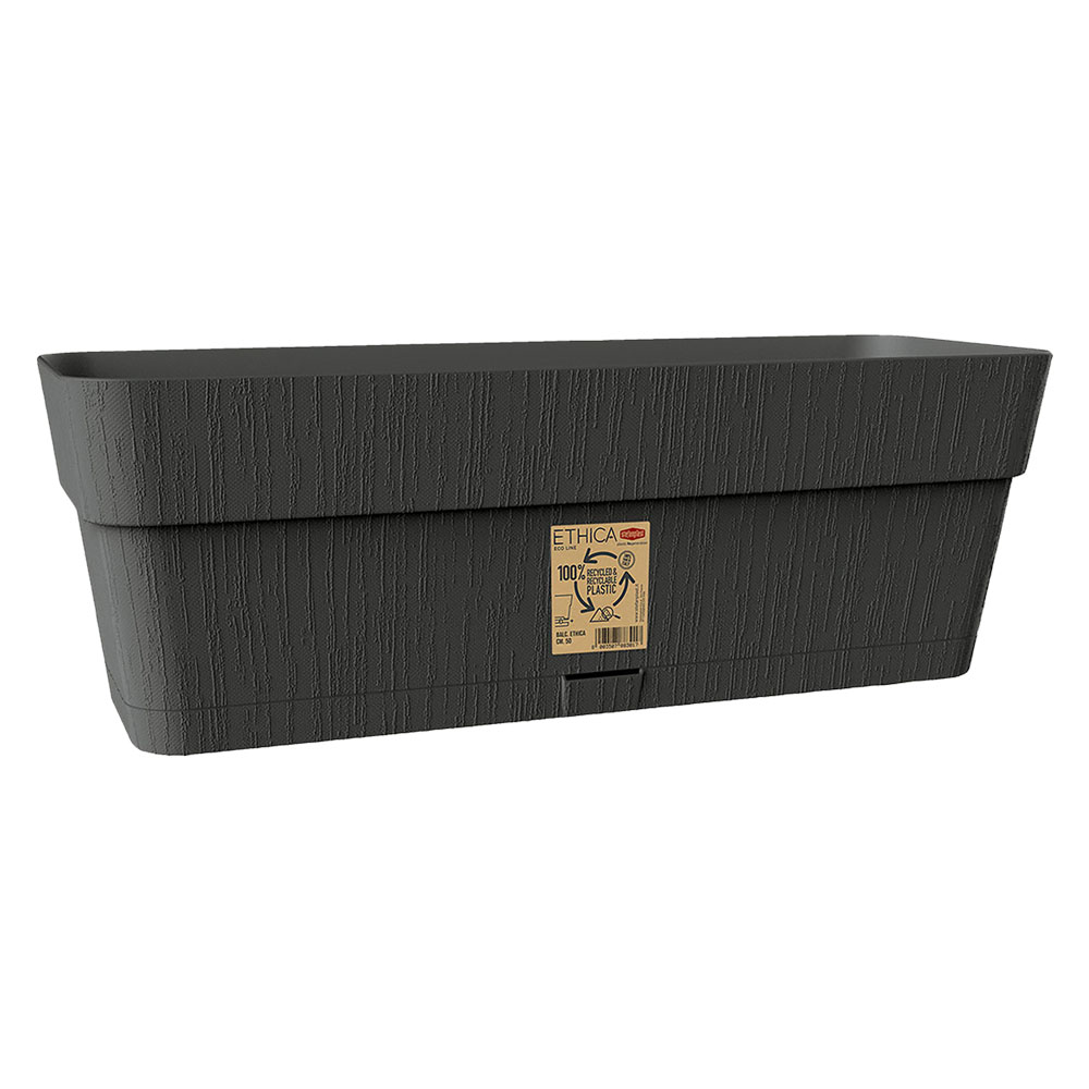 Balconetta rettangolare ‘ethica’ cm 30 x 13 x 12 – lt.2,75 – grafite Stefanplast