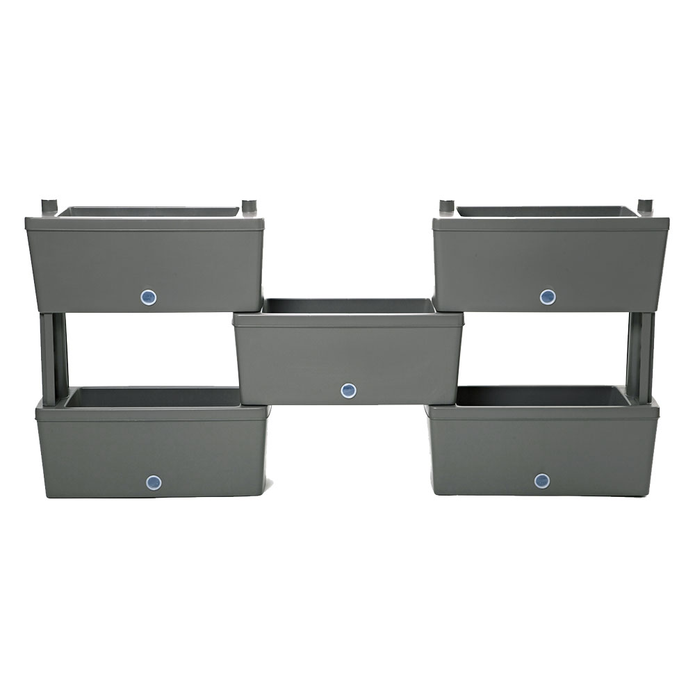 Kit fioriere componibili ‘brick’ kit 5 pz – colore grigio Bama