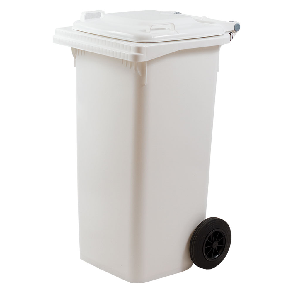 Bidone immondizia carrellato lt. 120 – cm 55 x 50 x 94 bianco Ics