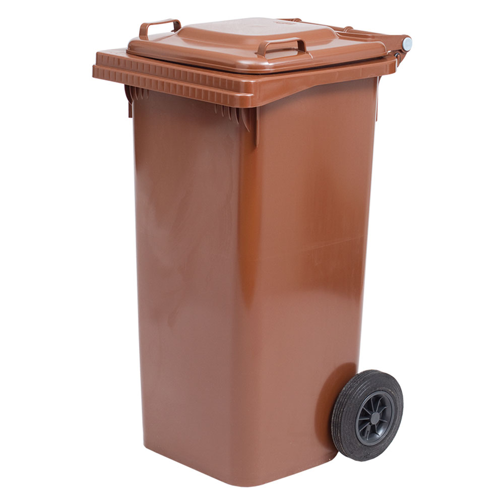 Bidone immondizia carrellato lt. 120 – cm 55 x 50 x 94 marrone Ics