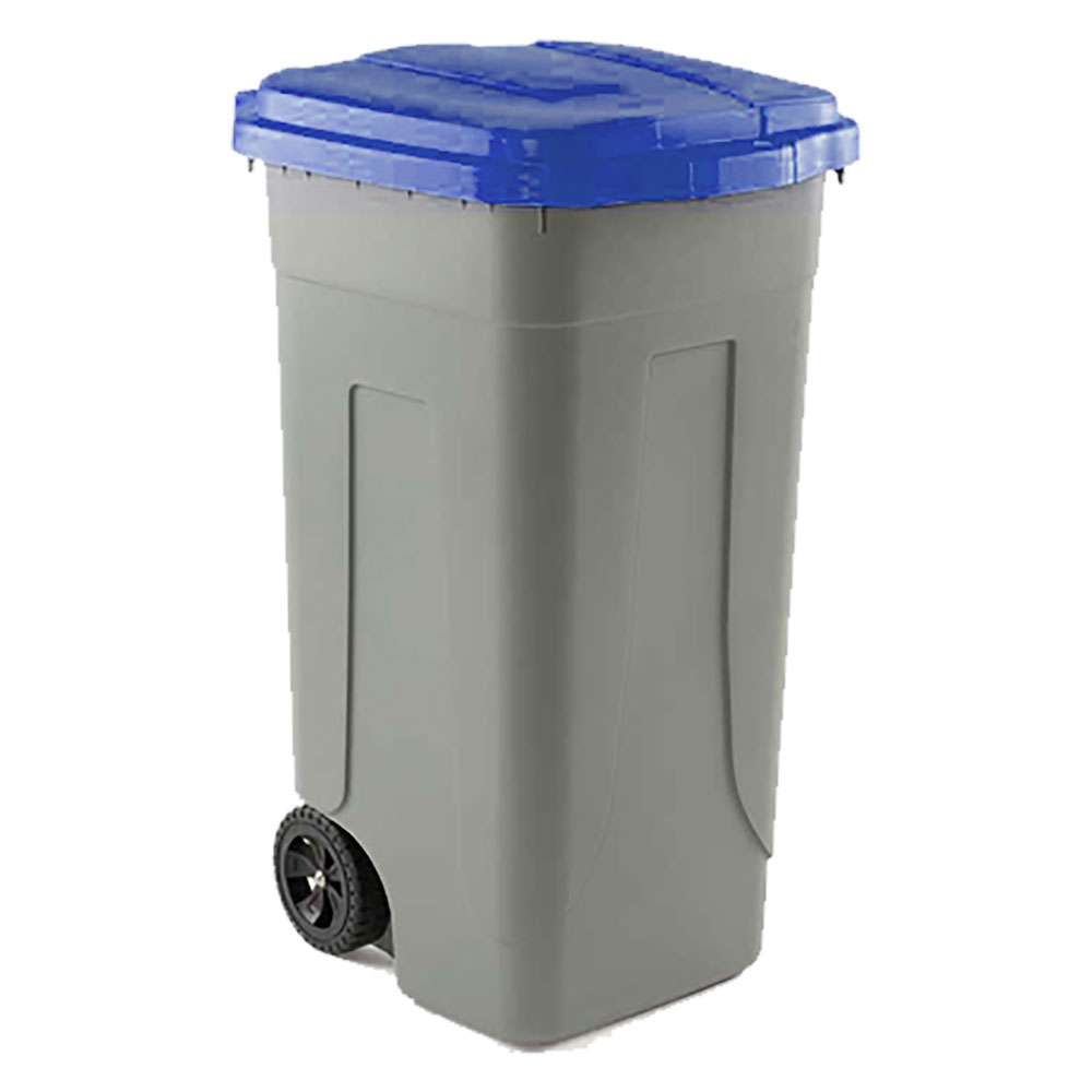 Bidone immondizia carrellato ‘ottanta’ lt. 80 – grigio/coperchio blu Mobil plastic