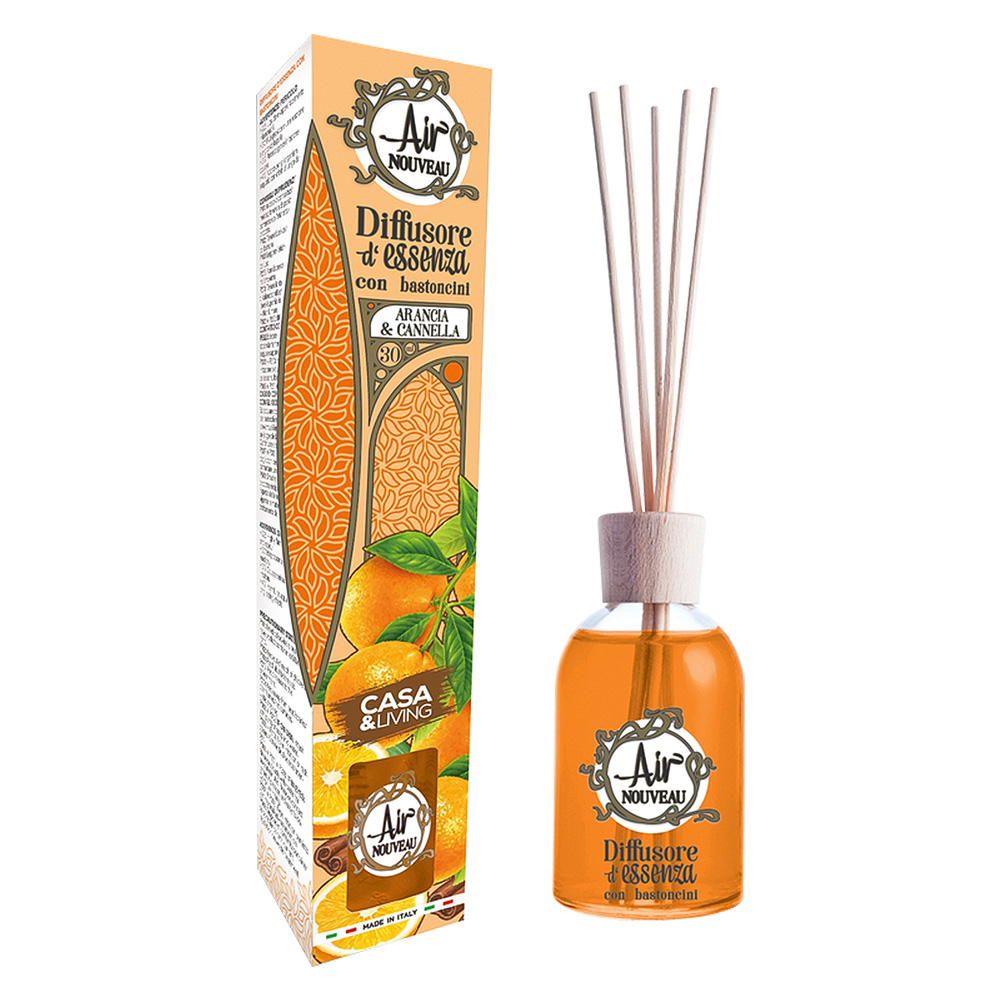 Diffusore di essenza con bacchette  ml 30 – arancia e cannella Senza marca