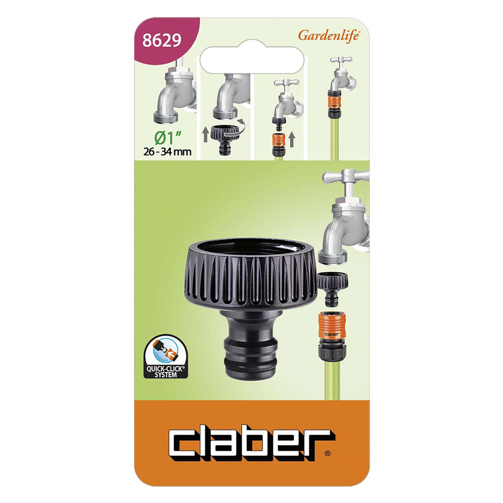 Attacco a rubinetto art. 8629 – 1 blister Claber