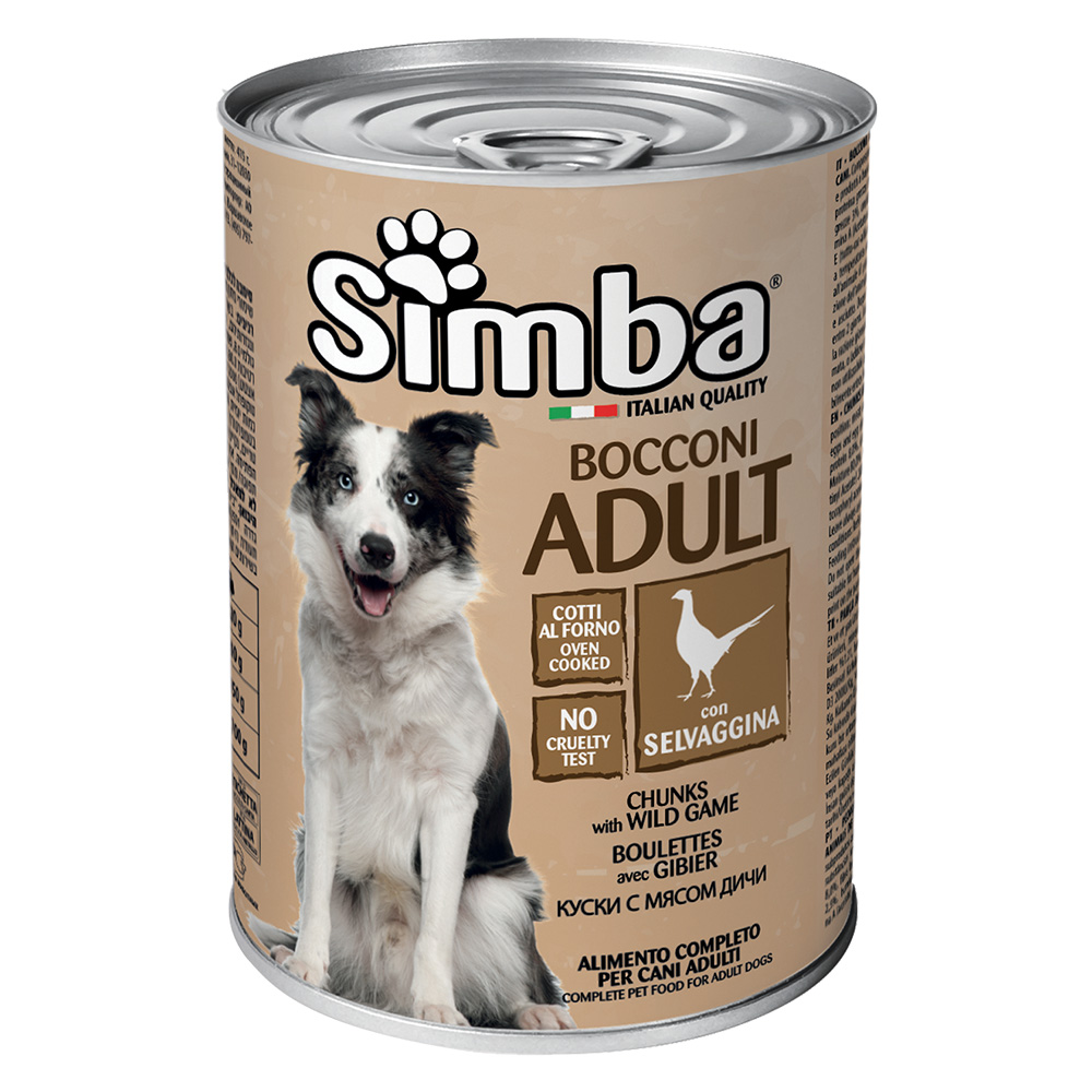 Bocconi per cani ‘simba’ selvaggina – gr 415 Monge