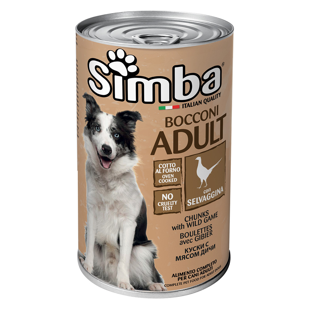 Bocconi per cani ‘simba’ selvaggina – gr 1230 Monge