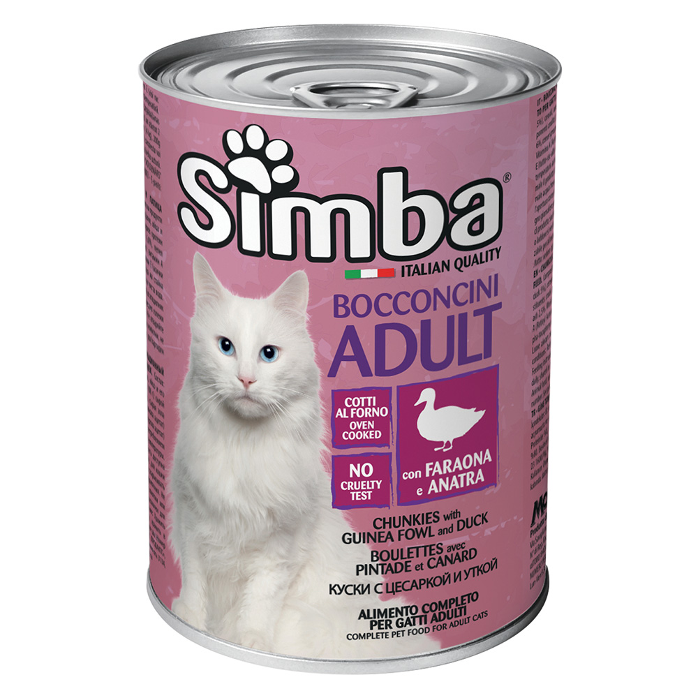 Bocconcini per gatti ‘simba’ faraona e anatra – gr 415 Monge