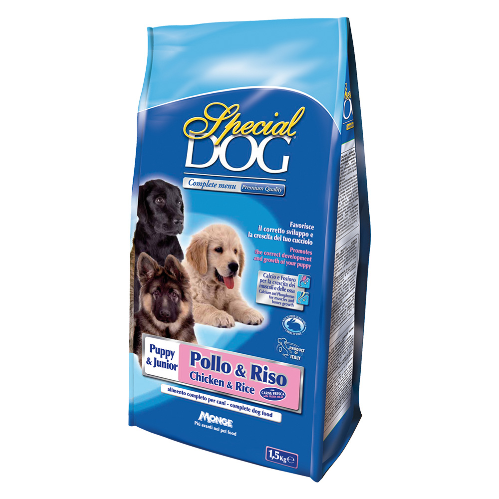 Crocchette per cani junior ‘special dog’ pollo e riso – kg 1,5 Monge