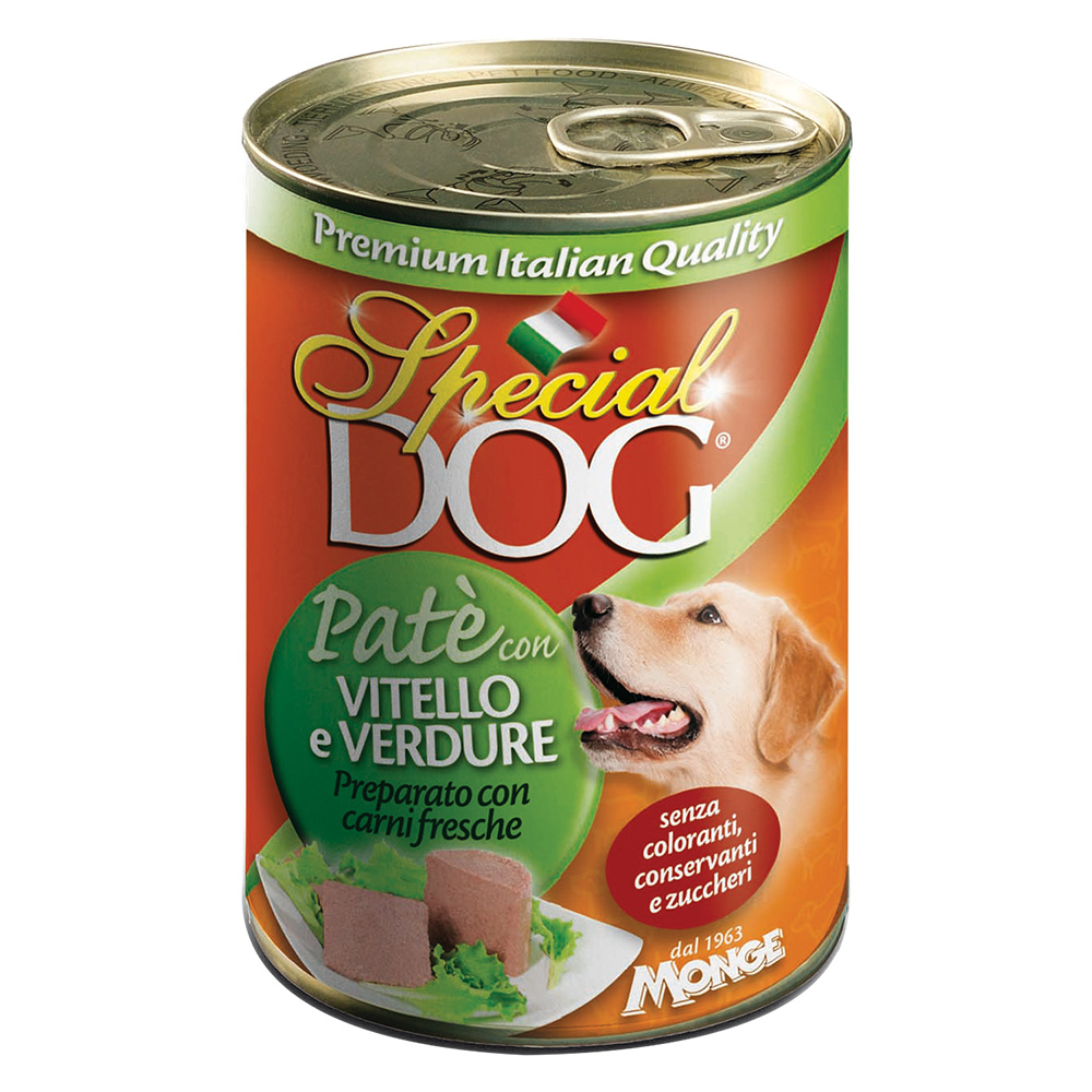 Pate’ per cani ‘special dog’ vitello e verdure – gr 400 Monge