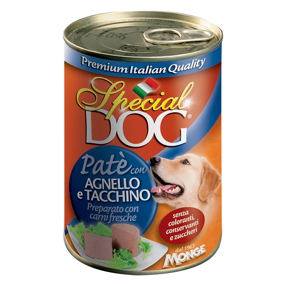 Pate’ per cani ‘special dog’ agnello e tacchino – gr 400 Monge